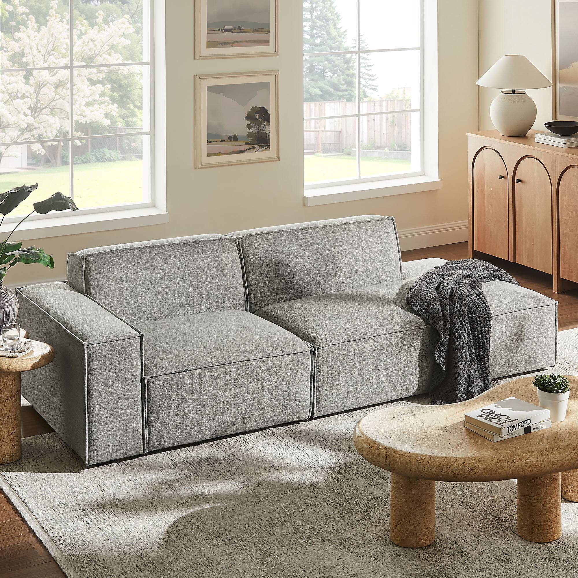 Alt View 7. Modway - Restore 2-Piece Performance Fabric Upholstered Modular Loveseat by Modway - Pewter.