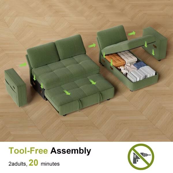 Tool-Free Assembly  
2 adults, 20 minutes