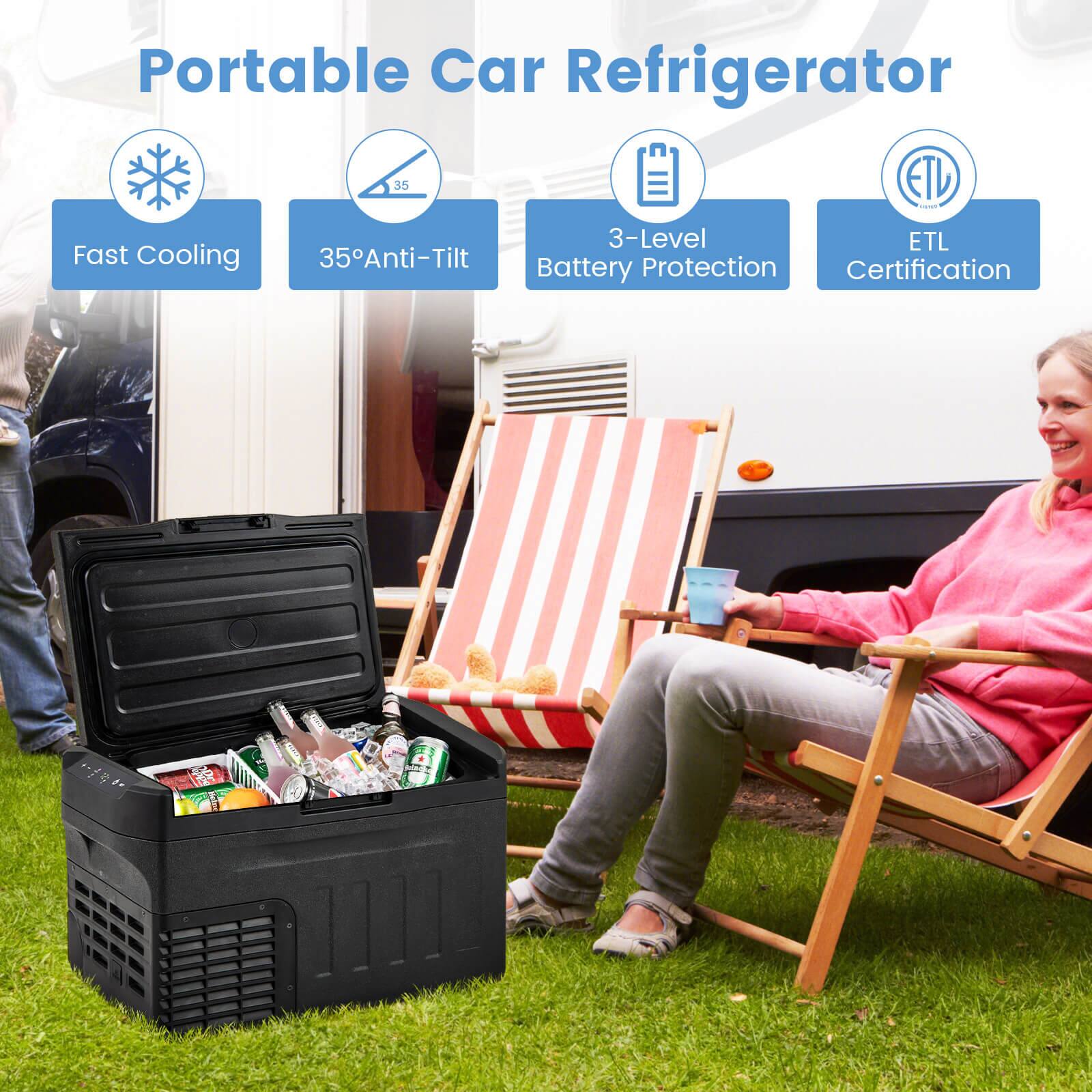 Portable Car Refrigerator

- Fast Cooling
- 35° Anti-Tilt
- 3-Level Battery Protection
- ETL Certification