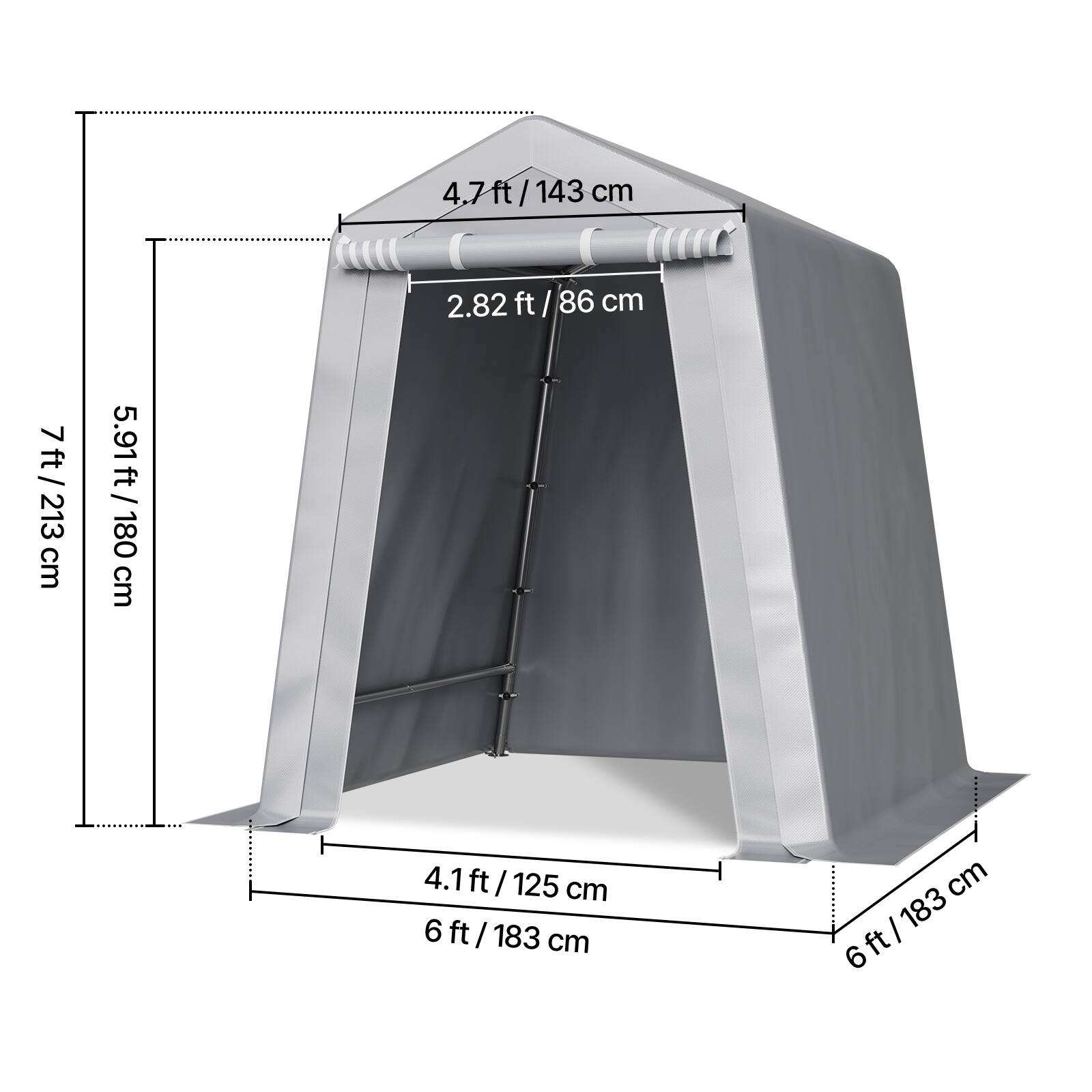4.7ft/143 cm, 2.82 ft / 86 cm, 7ft/213 cm, 5.91ft / 180 cm, 4.1ft/ 125 cm, 6 ft / 183 cm