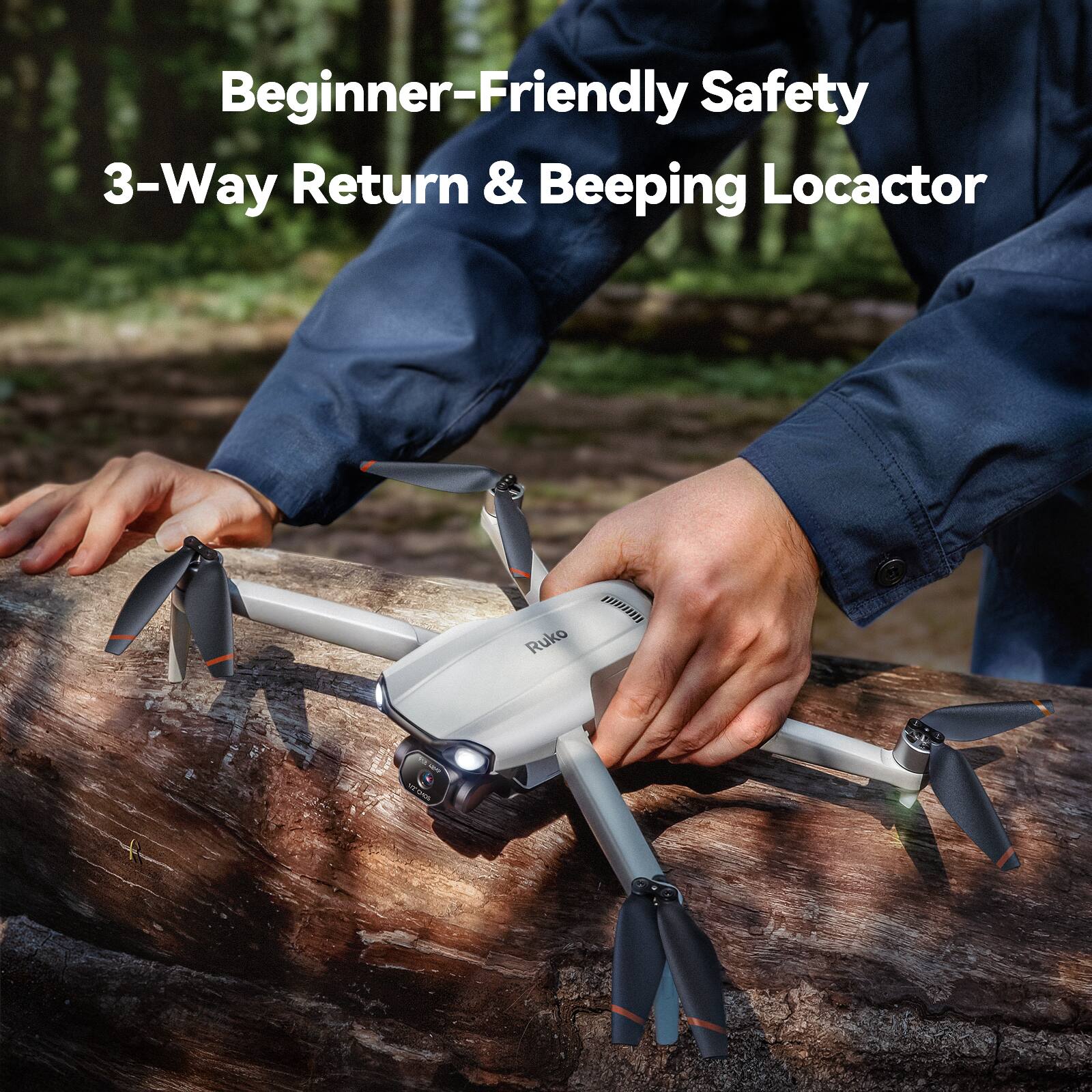 Beginner-Friendly Safety  
3-Way Return & Beeping Locator
