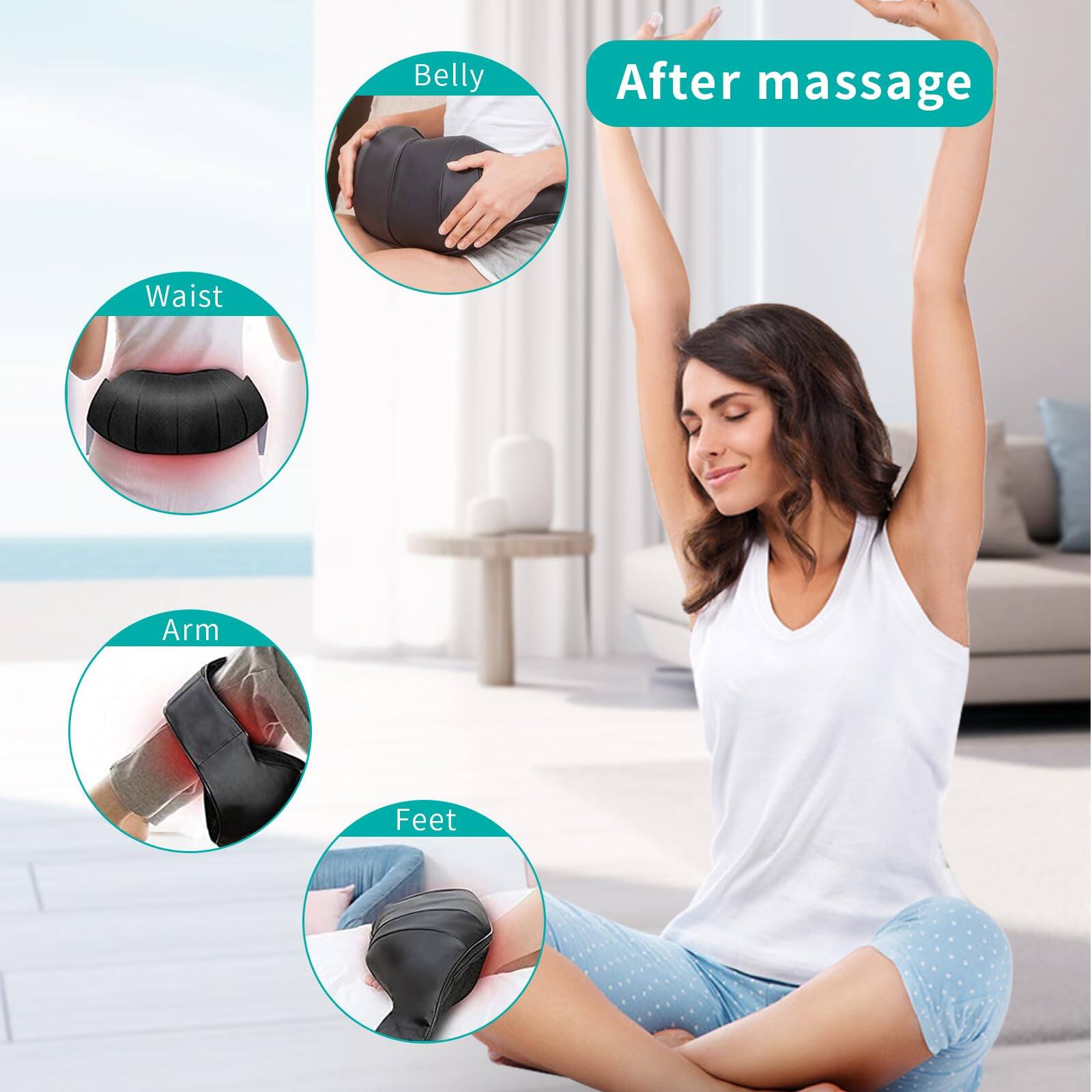 After massage

- Belly
- Waist
- Arm
- Feet