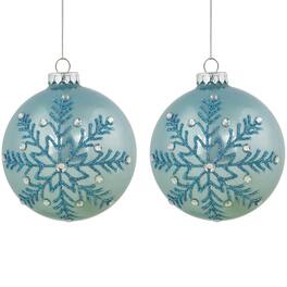 Northlight Glittered and Jeweled Snowflake Christmas Glass Ball ...