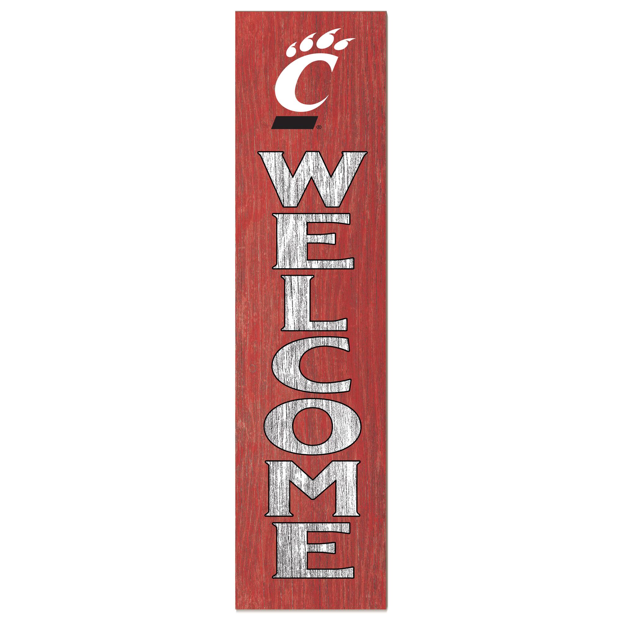 Red Cincinnati Bearcats 12'' x 48'' Welcome Outdoor Leaner