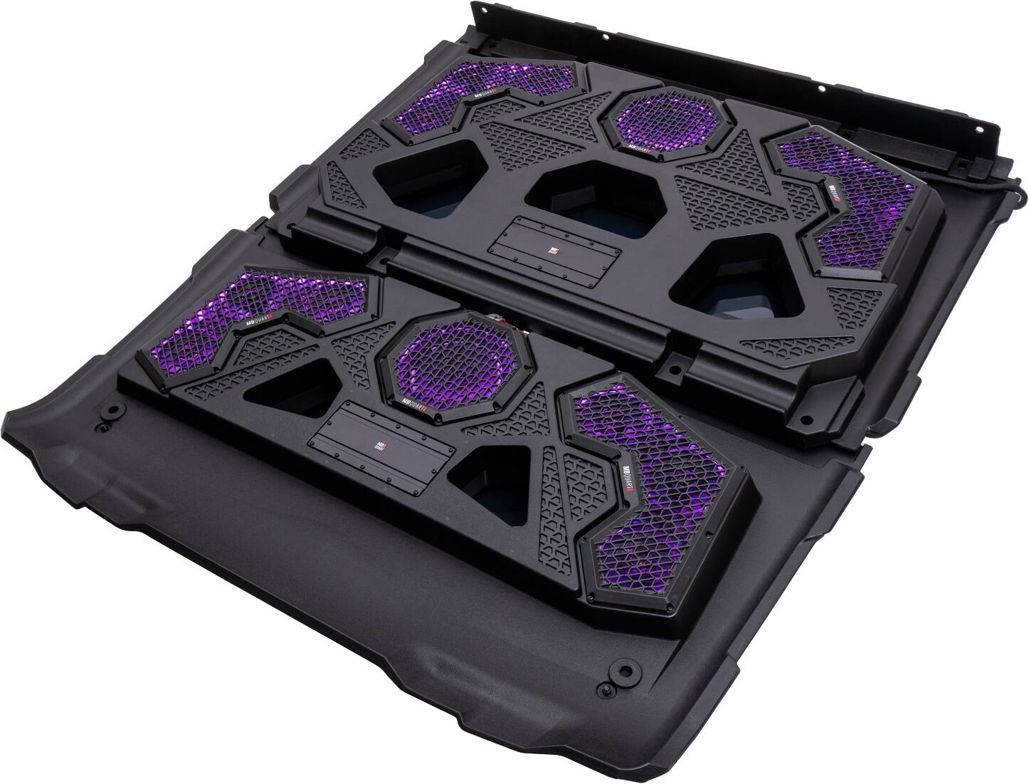 Alt View 16. MB Quart - Tuned 14 Speaker Audio Roof with 7 Inch LED Source Unit for Polaris Ranger - Black.