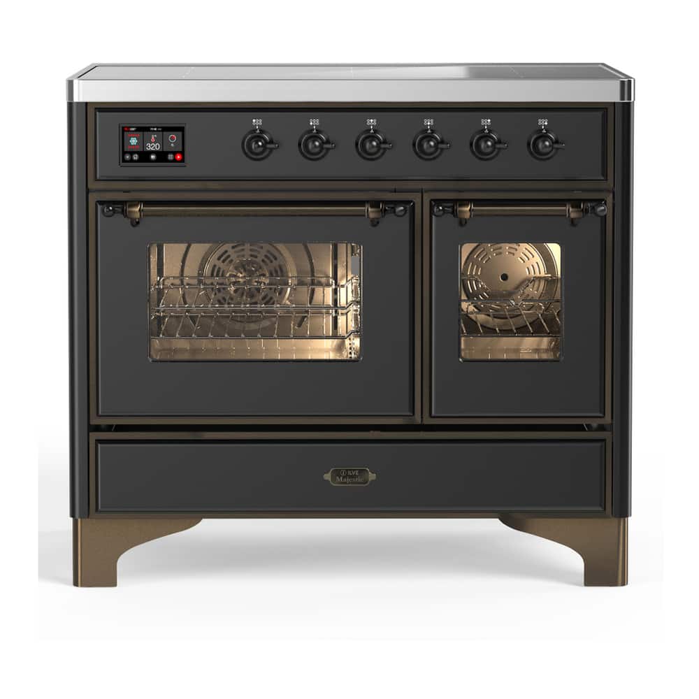 ILVE - Majestic III 40 inch Induction Range with 6 Induction Elements ( Burnished Trim) - Graphite Matte