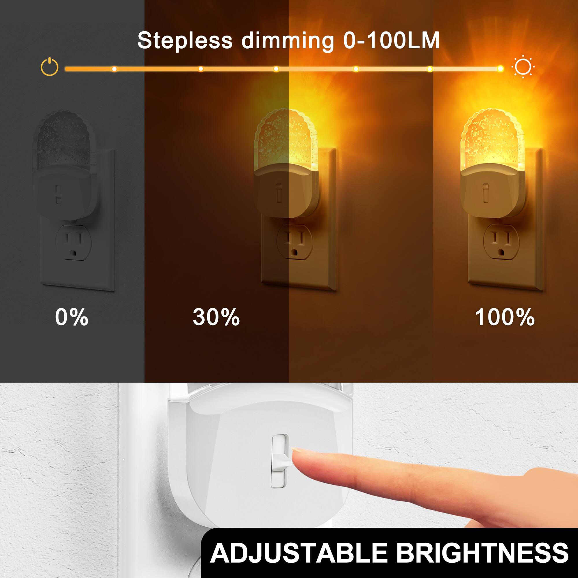 Stepless dimming 0-100LM

0%
30%
100%

ADJUSTABLE BRIGHTNESS