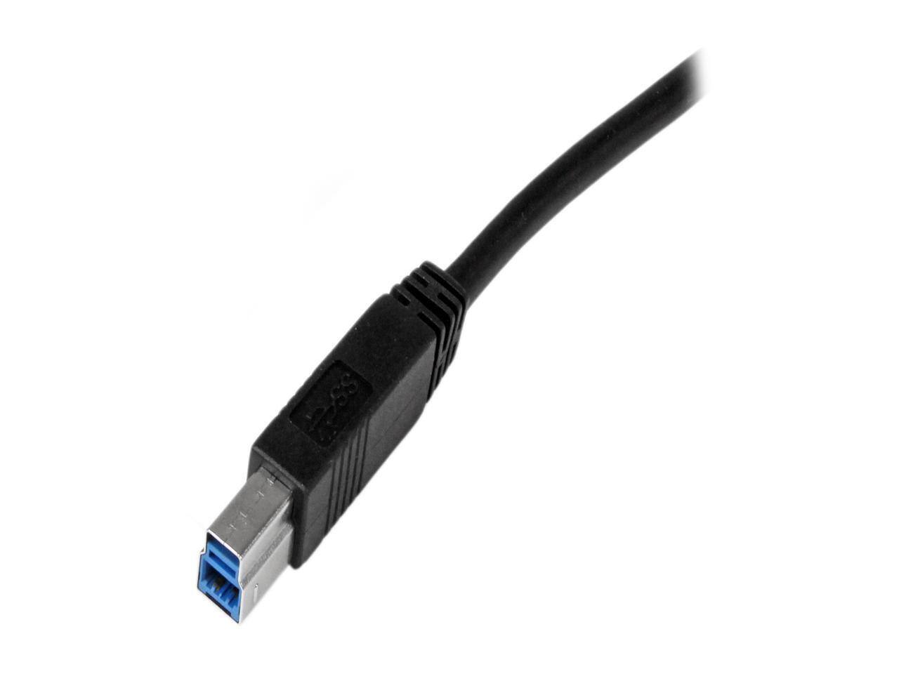 Alt View 1. StarTech.com - StarTech USB3CAB2M 6.56 ft 2m Certified SuperSpeed USB 3.0 A to B Cable M-M - Black.