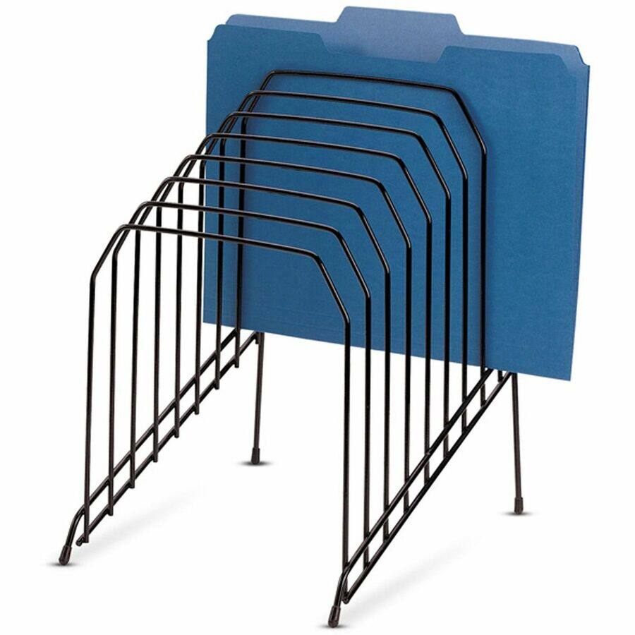 Angle. Lorell - Lorell Wire File Sorter/Holder 8 Divider Desktop Rubber Feet Powder Coated Black Wire - Black.