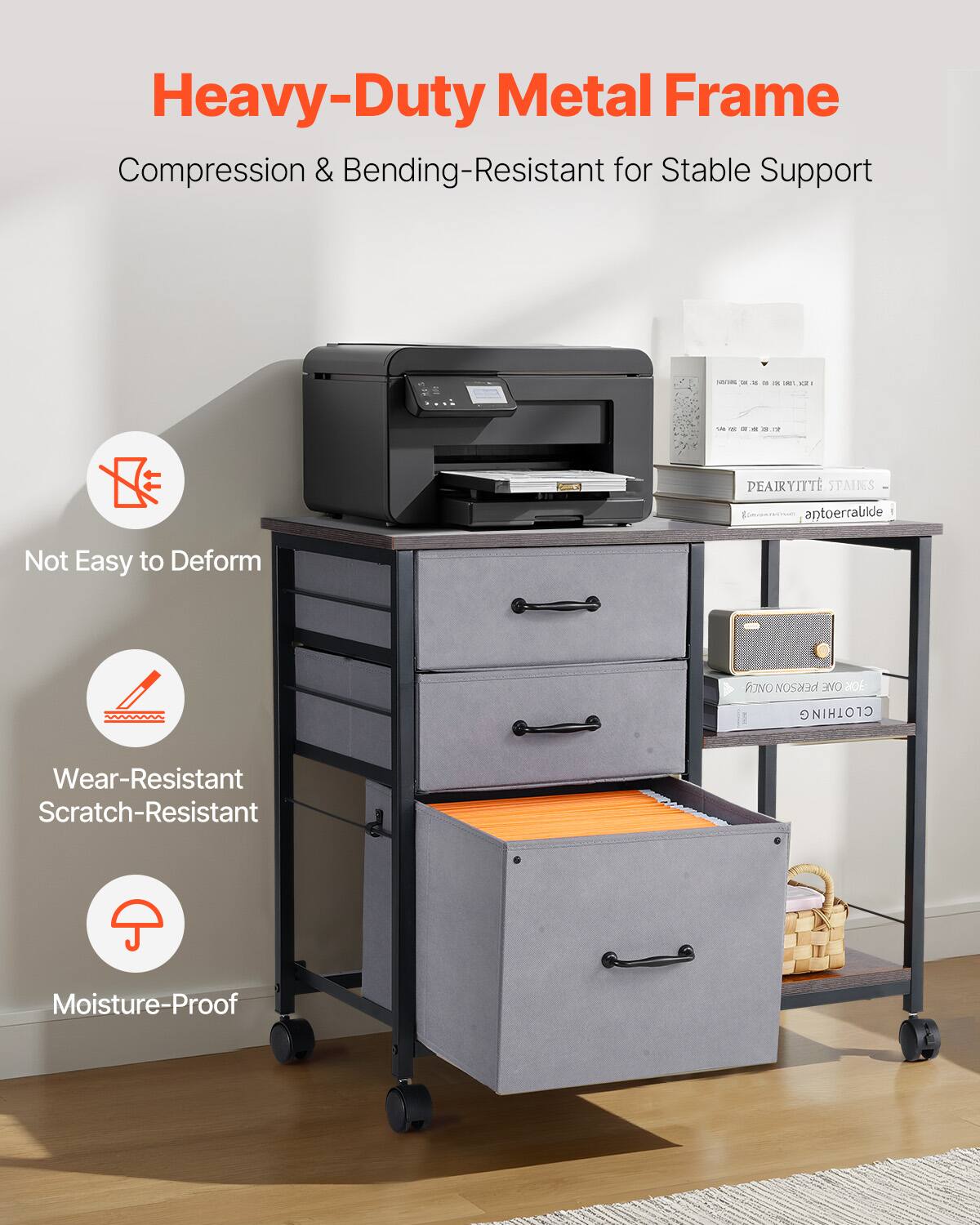 Heavy-Duty Metal Frame  
Compression & Bending-Resistant for Stable Support  

- Not Easy to Deform  
- Wear-Resistant Scratch-Resistant  
- Moisture-Proof