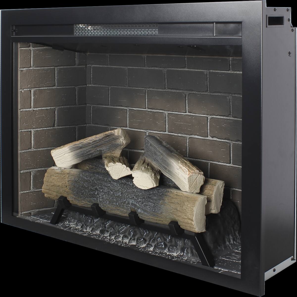 Alt View 4. Loheer - Loheer 33 inch electric fireplace insert Infrared Heater with Crackling Sound Antique Black - Antique Black.