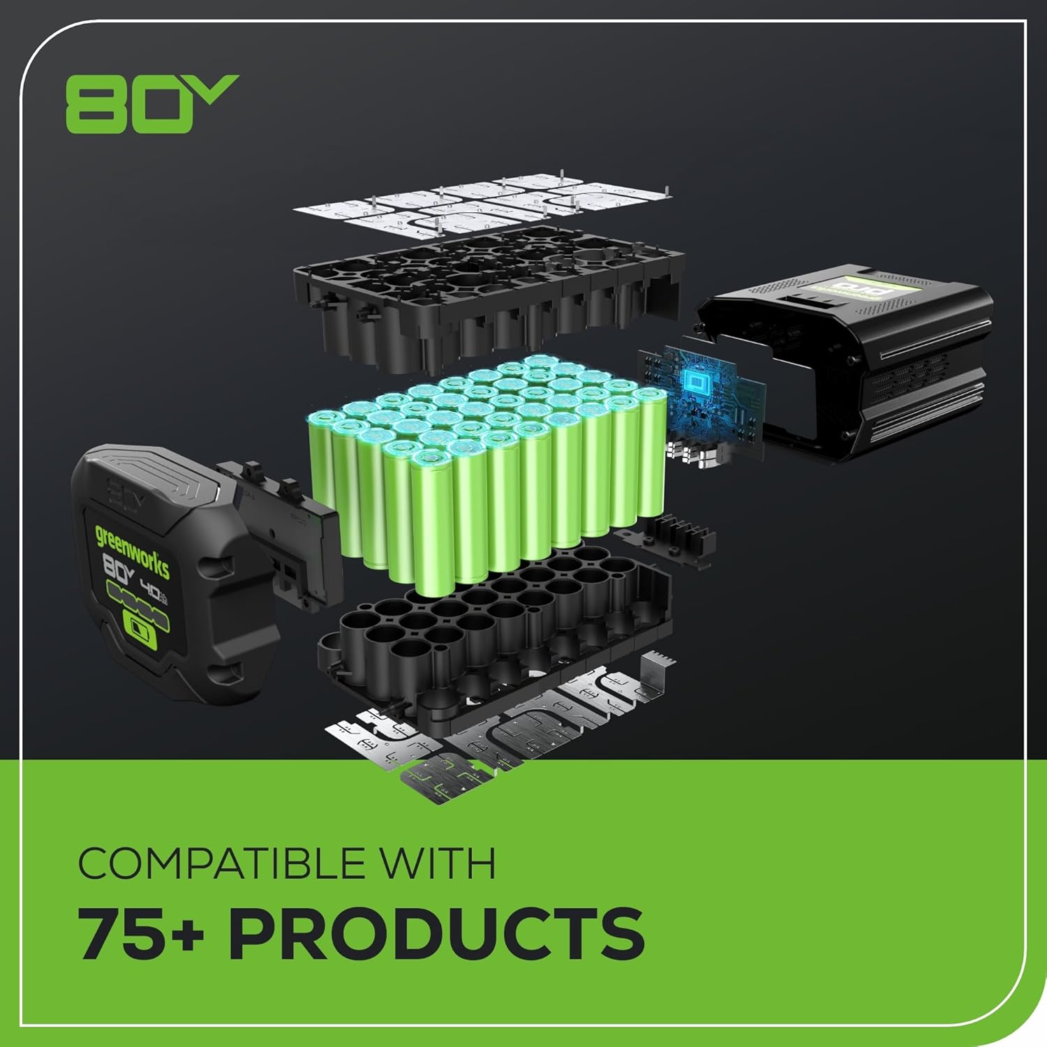 80V  
greenworks  
COMPATIBLE WITH  
75+ PRODUCTS