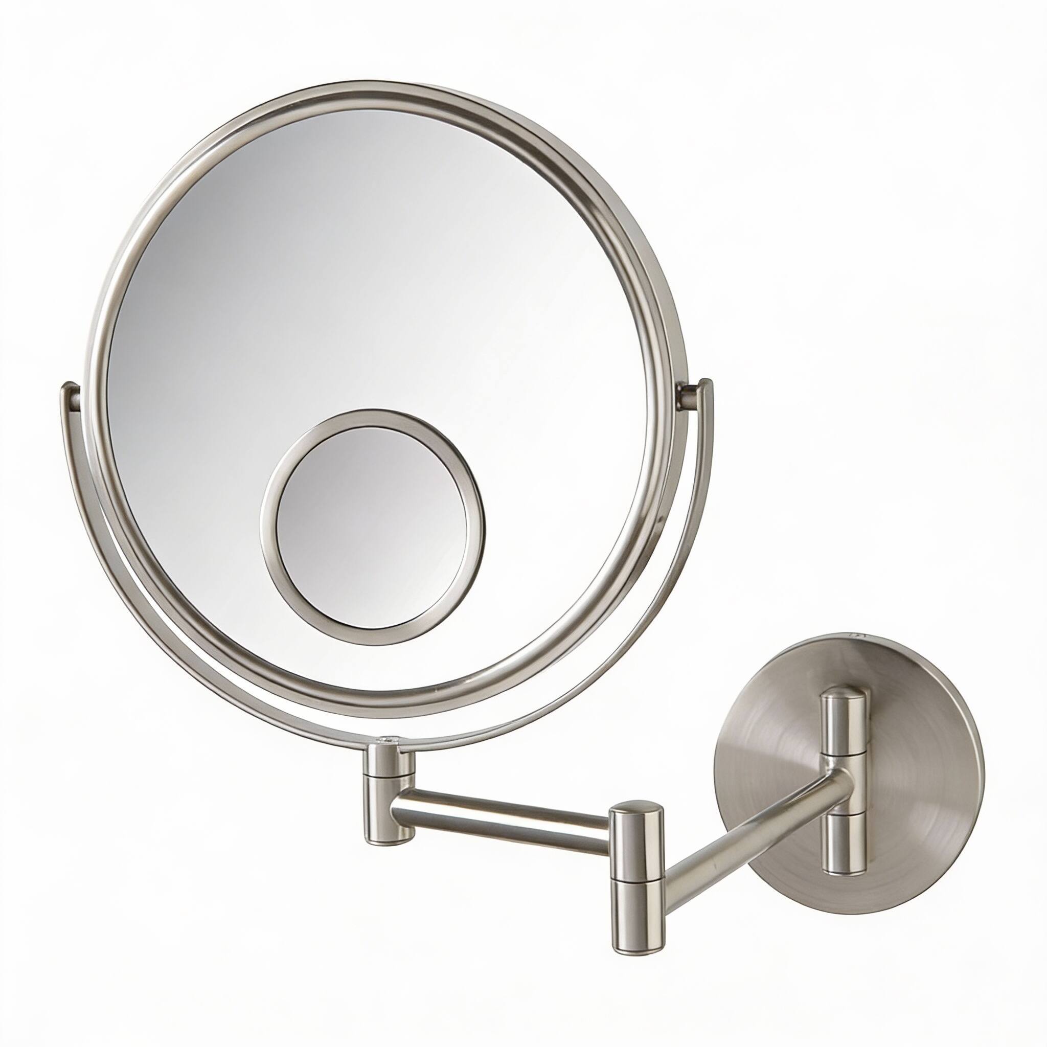 Left. METALTON - Wall Mount Mirror For Bathroom Makeup With Magnification And Spot Finish Model Jpn - Default.
