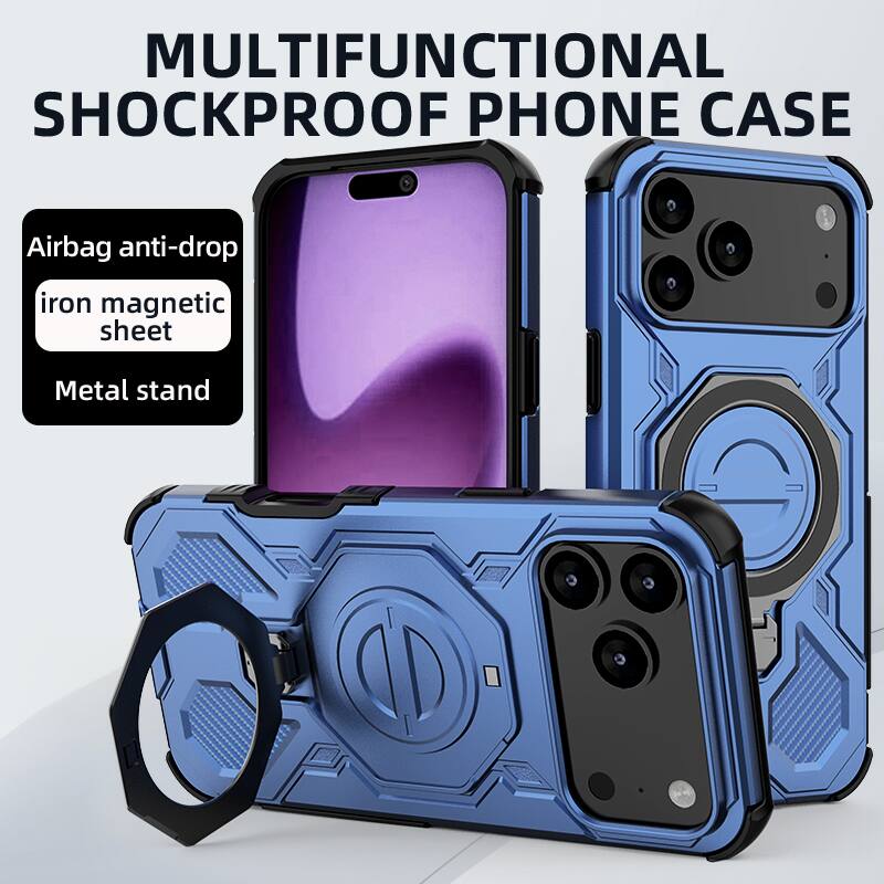 MULTIFUNCTIONAL SHOCKPROOF PHONE CASE

- Airbag anti-drop
- Iron magnetic sheet
- Metal stand