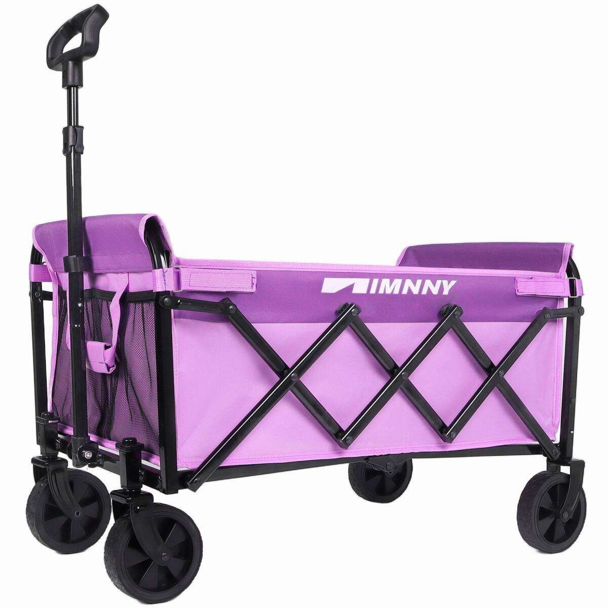 Front. Loheer - Loheer Lightweight Collapsible Wagon with Wheels, Foldable Utility Cart with 360 lb Capacity, Purple.