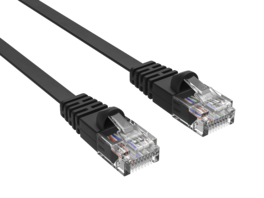 Cable Leader - Cat 6 Flat Ethernet Cable, 32 AWG Snagless RJ45 Patch, Gigabit for Router, Gaming Console, PC, Smart TV - Black