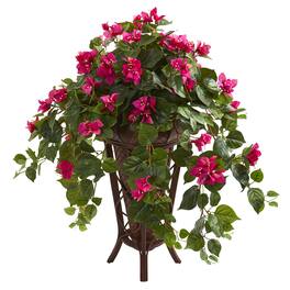BreeBe - 31" Bougainvillea Artificial Plant in Stand Planter - Beauty
