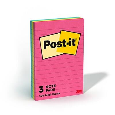 Post-it  
3 Note Pads  
300 Total Sheets  
3M