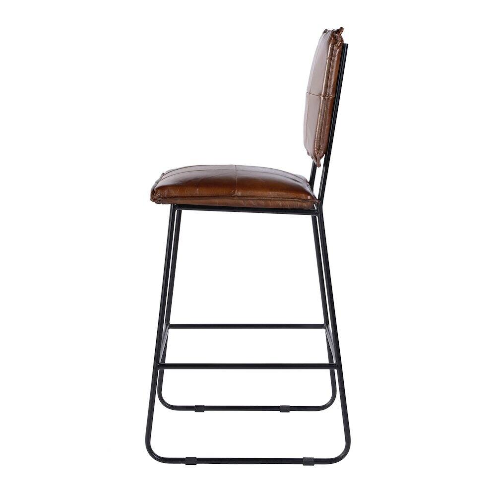 Left. Butler Specialty - Niles Leather and Iron Bar Stool - Brown,Black.