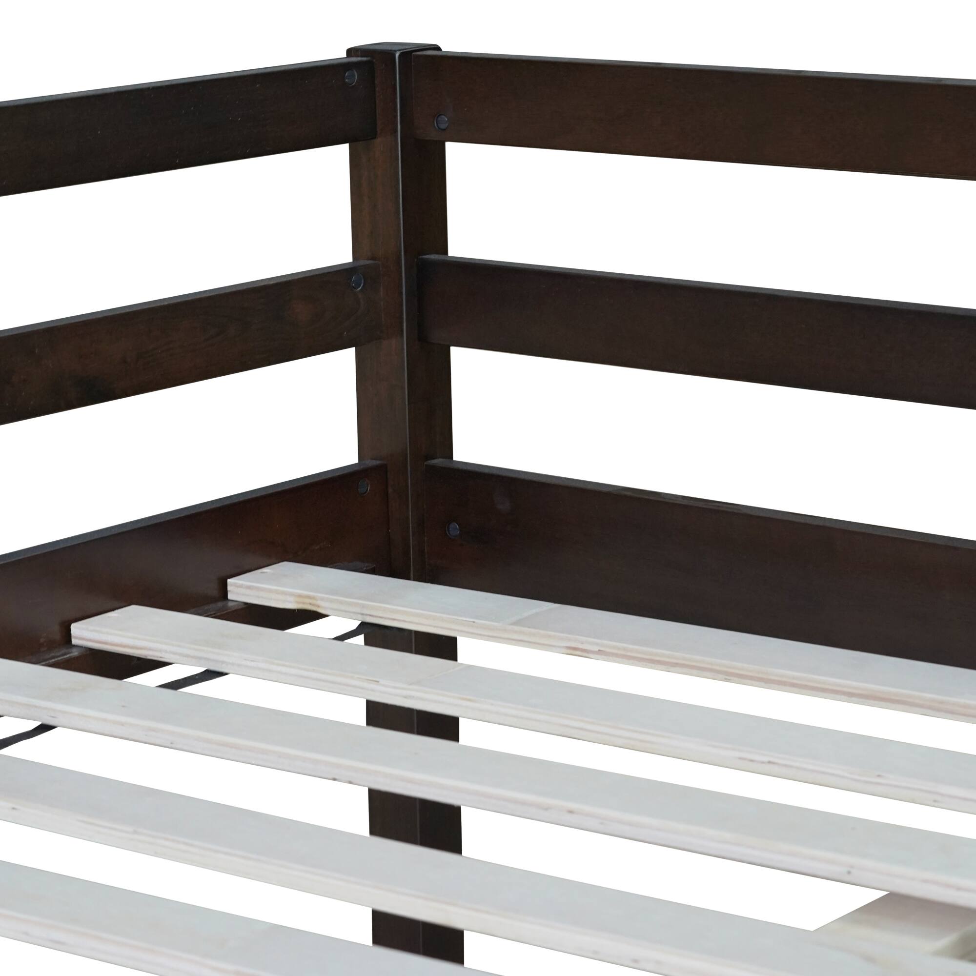 Back. GOODSILO - Premium Full-Size Loft Bed with Ladder Designed for Space Optimization and Stylish Comfort - Espresso.