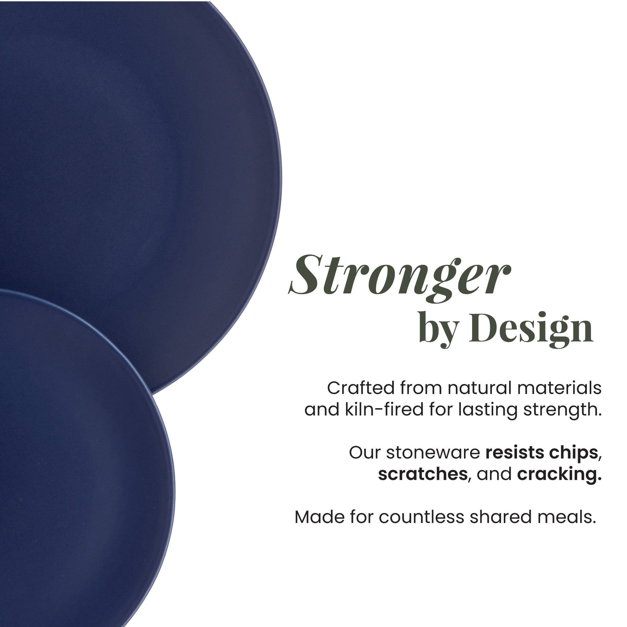 Stronger by Design  
Crafted from natural materials and kiln-fired for lasting strength.  
Our stoneware resists chips, scratches, and cracking.  
Made for countless shared meals.