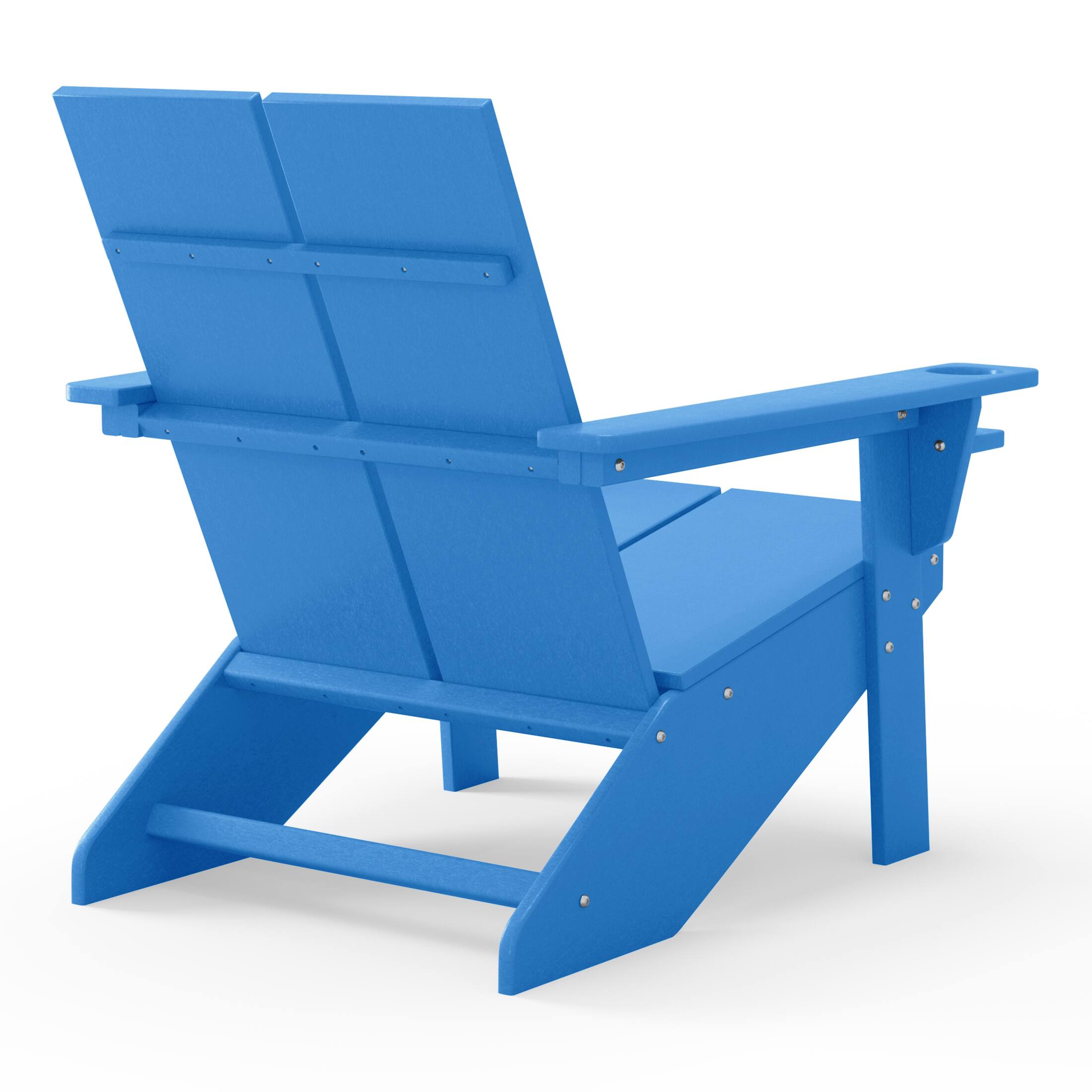 Back. WestinTrends - WestinTrends Riviera Outdoor HDPE Modern Adirondack Chair with Cup Holder - Pacific Blue.
