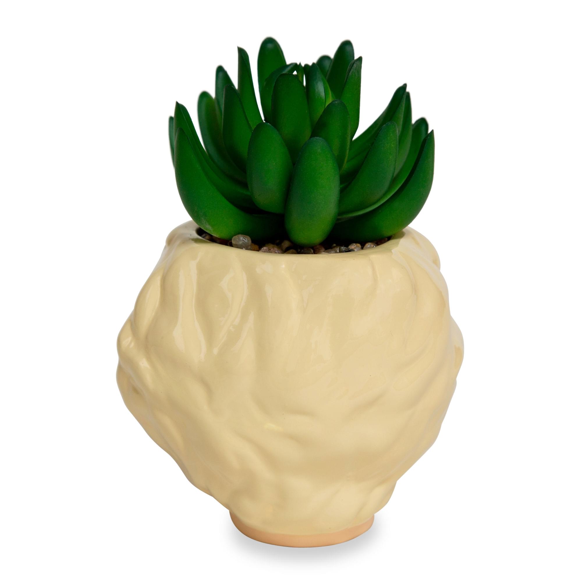Alt View 10. Silver Buffalo - The Golden Girls Rose 3-Inch Ceramic Mini Planter With Artificial Succulent - Beige.