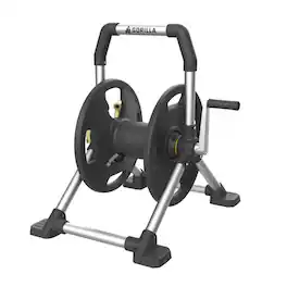 Gorilla - 150 ft. Black/Gray Retractable Free Standing Hose Reel Cart