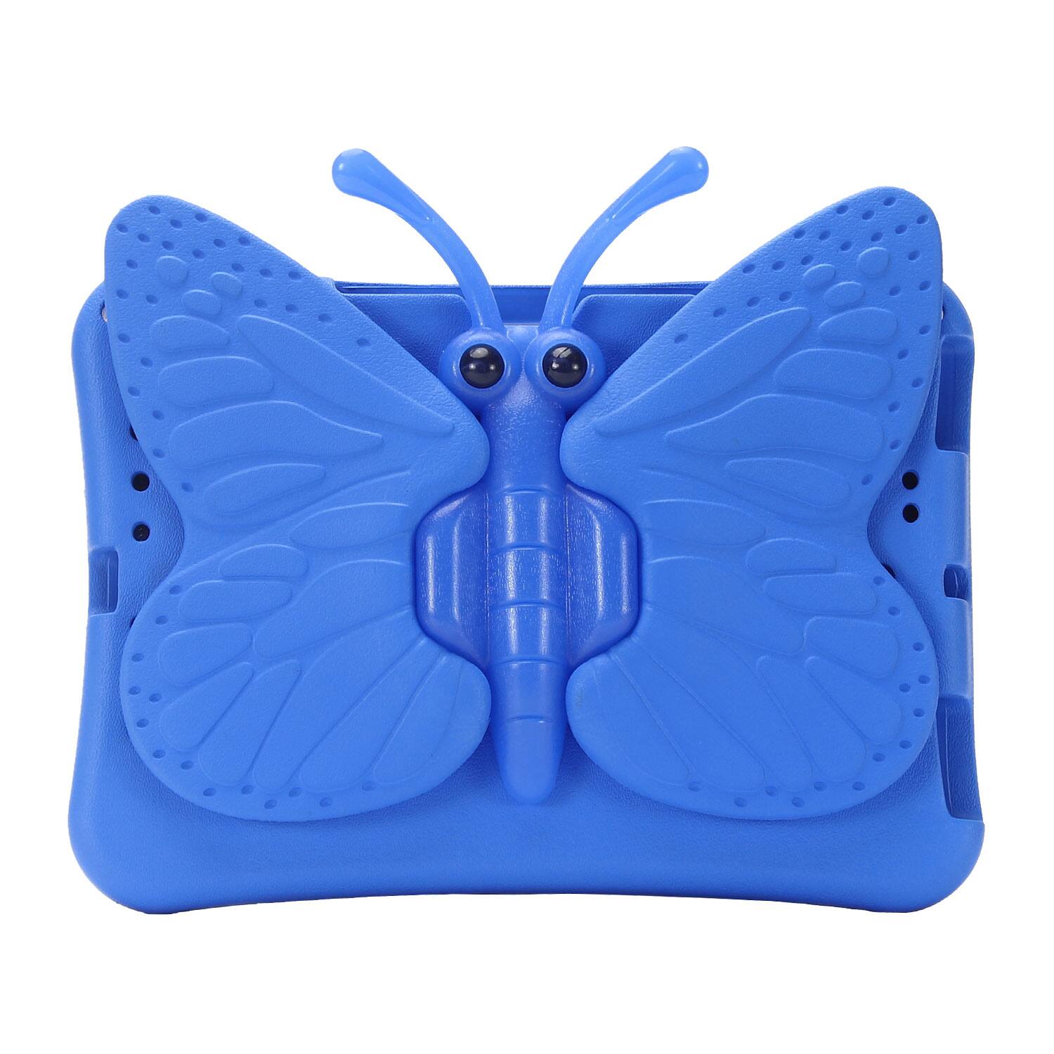 Angle. Dteck - Kids Butterfly Case for Apple iPad mini (A17 Pro) 2024 & iPad mini 6th/5th/4th Gen,3D Cartoon EVA Shockproof Stand Cover - Blue.