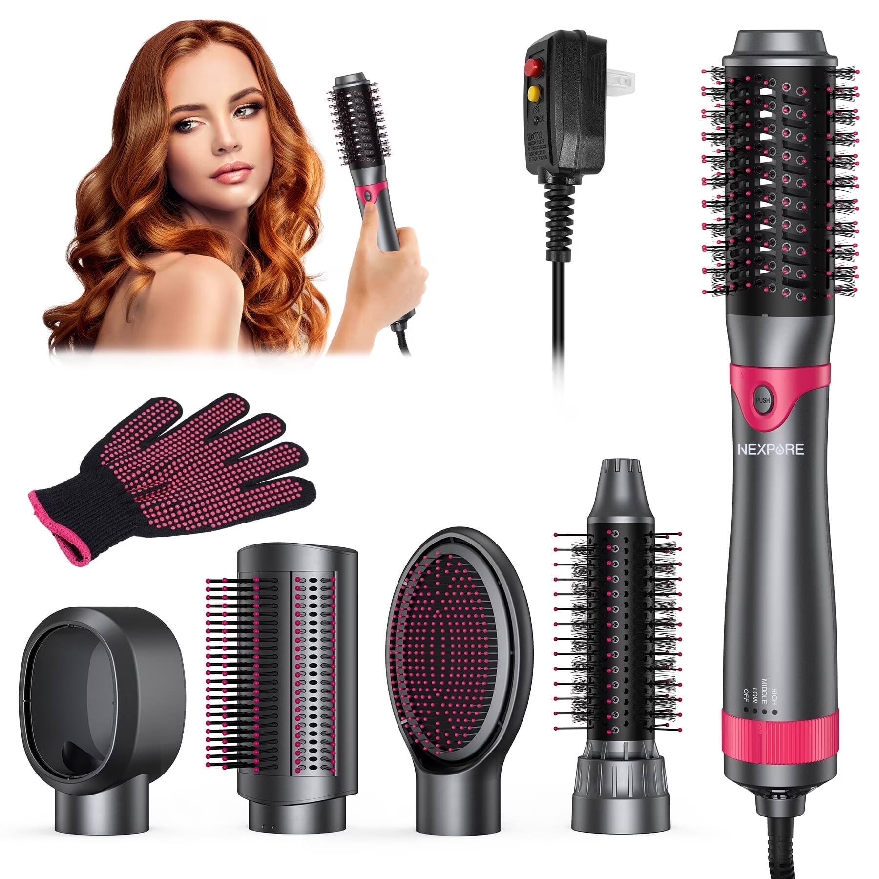 Front. NEXPURE - Hair Dryer Brush Set, 1" 5 in 1 Hot Air Brush, Drying, Volumizer Hair Styling Tools.