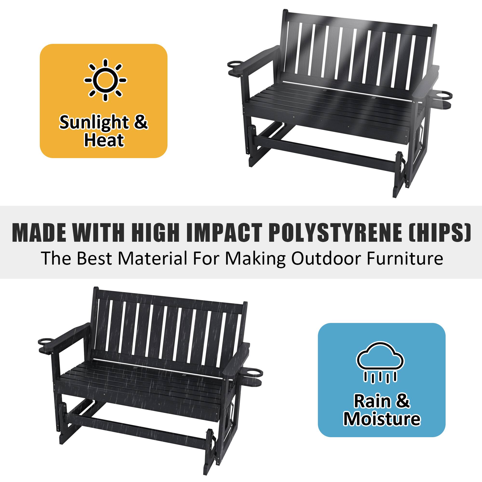 Sunlight & Heat

MADE WITH HIGH IMPACT POLYSTYRENE (HIPS)
The Best Material For Making Outdoor Furniture

Rain & Moisture