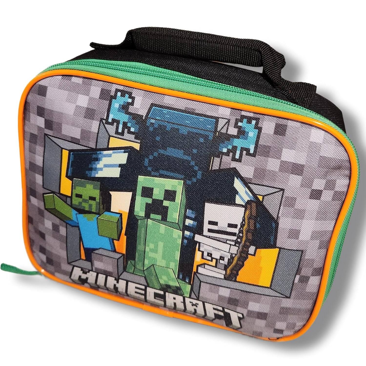 Alt View 3. Minecraft - Minecraft Green Backpack for School with Rectangular Lunch Bag, for Boys - Assorted Pre-Pack.