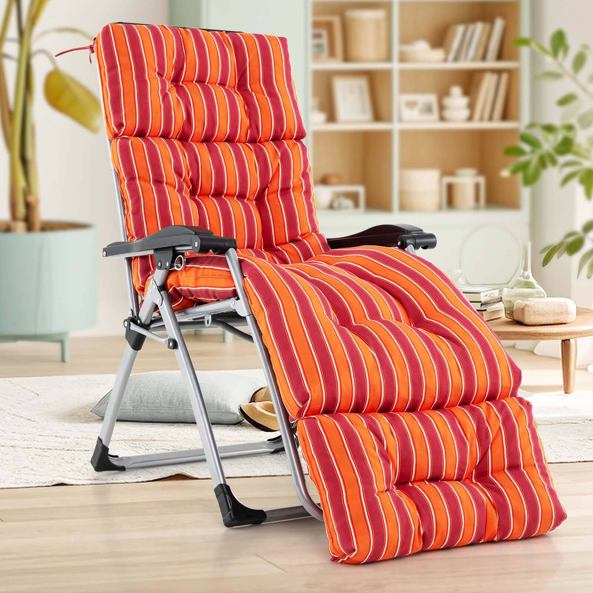 Alt View 3. Costway - Costway 73" Lounge Chaise Cushion Padded Recliner Cushion Indoor Outdoor - Dark Orange.