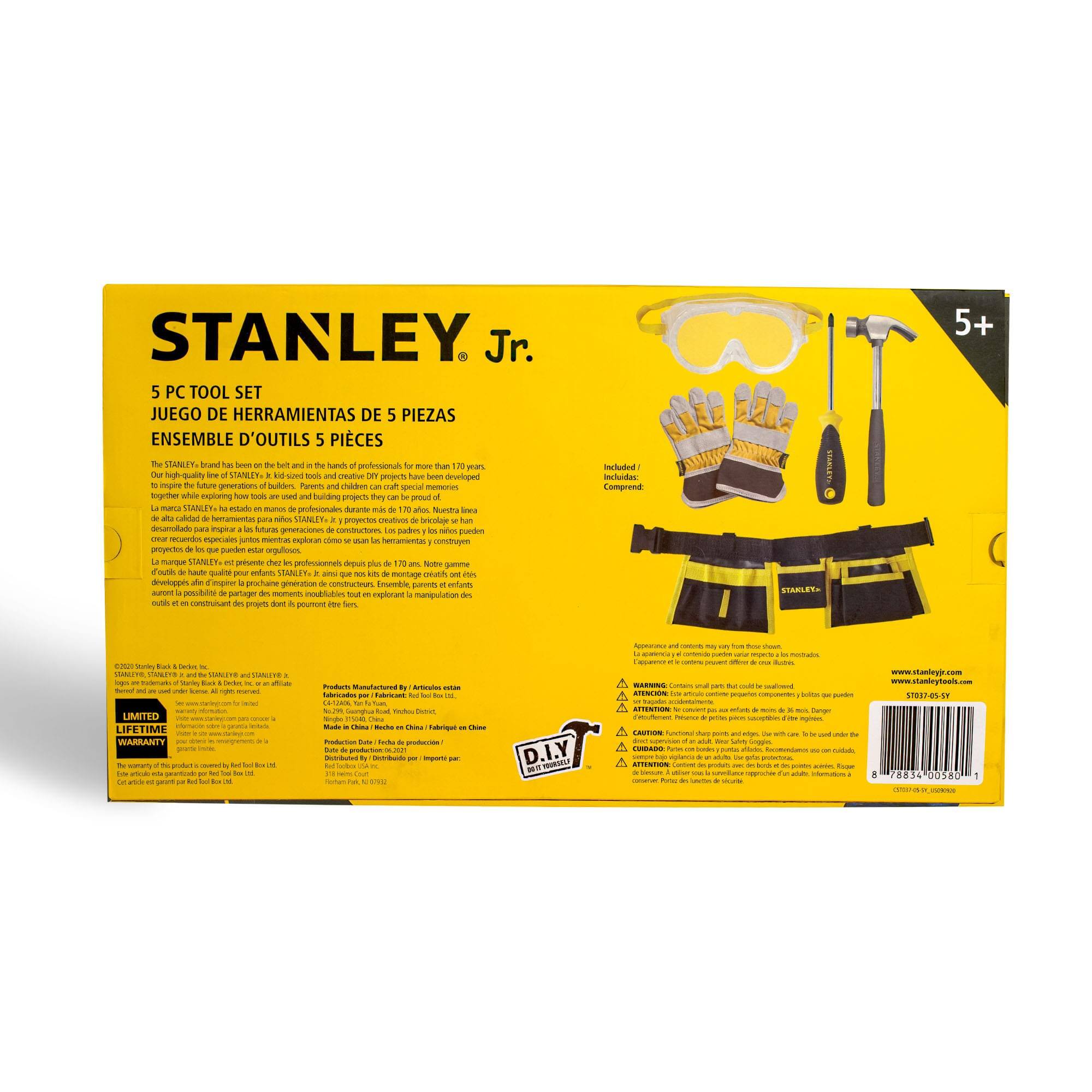 STANLEY Jr. 5 PC TOOL SET  
JUEGO DE HERRAMIENTAS DE 5 PIEZAS  
ENSEMBLE D'OUTILS 5 PIÈCES  

The STANLEY brand has been the best in the hands of professionals for more than 170 years. It has been the tool of choice for generations of builders, parents and children's craft memories. The STANLEY Jr. is the perfect tool for children to explore their creativity and imagination. The STANLEY Jr. is the perfect tool for children to explore their creativity and imagination. The STANLEY Jr. is the perfect tool for children to explore their creativity and imagination. The STANLEY Jr. is the perfect tool for children to explore their creativity and imagination. The STANLEY Jr. is the perfect tool for children to explore their creativity and imagination. The STANLEY Jr. is the perfect tool for children to explore their creativity and imagination. The STANLEY Jr. is the perfect tool for children to explore their creativity and imagination. The STANLEY Jr. is the perfect tool for children to explore their creativity and imagination. The STANLEY Jr. is the perfect tool for children to explore their creativity and imagination. The ST