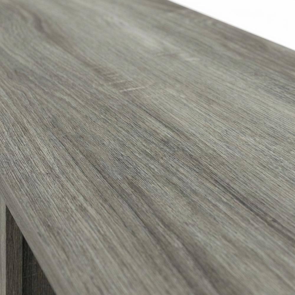 Alt View 4. FurniFact - Wood TV Stand with Fireplace and French Oak Grey Finish, Modern Design - Gray.
