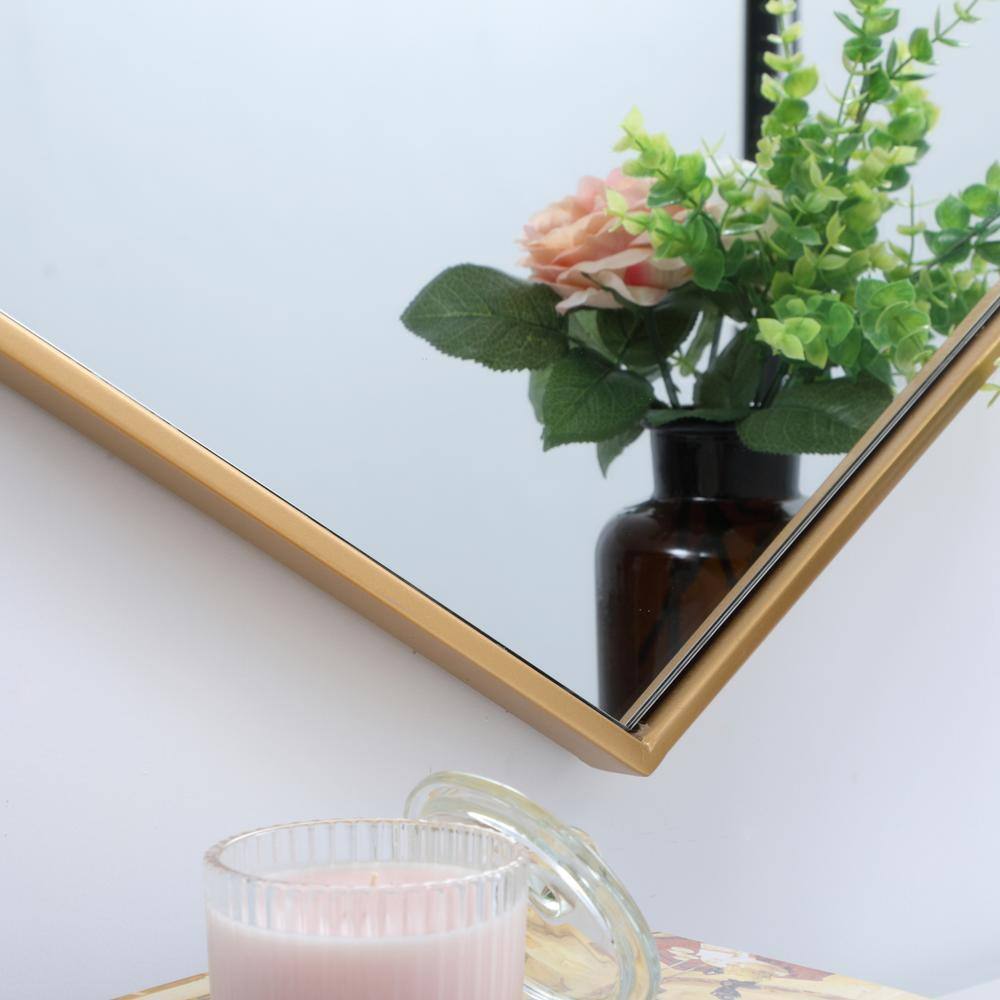 Alt View 6. Elegant Decor - Metal frame hexagon mirror 24 inch in Brass - Brass.