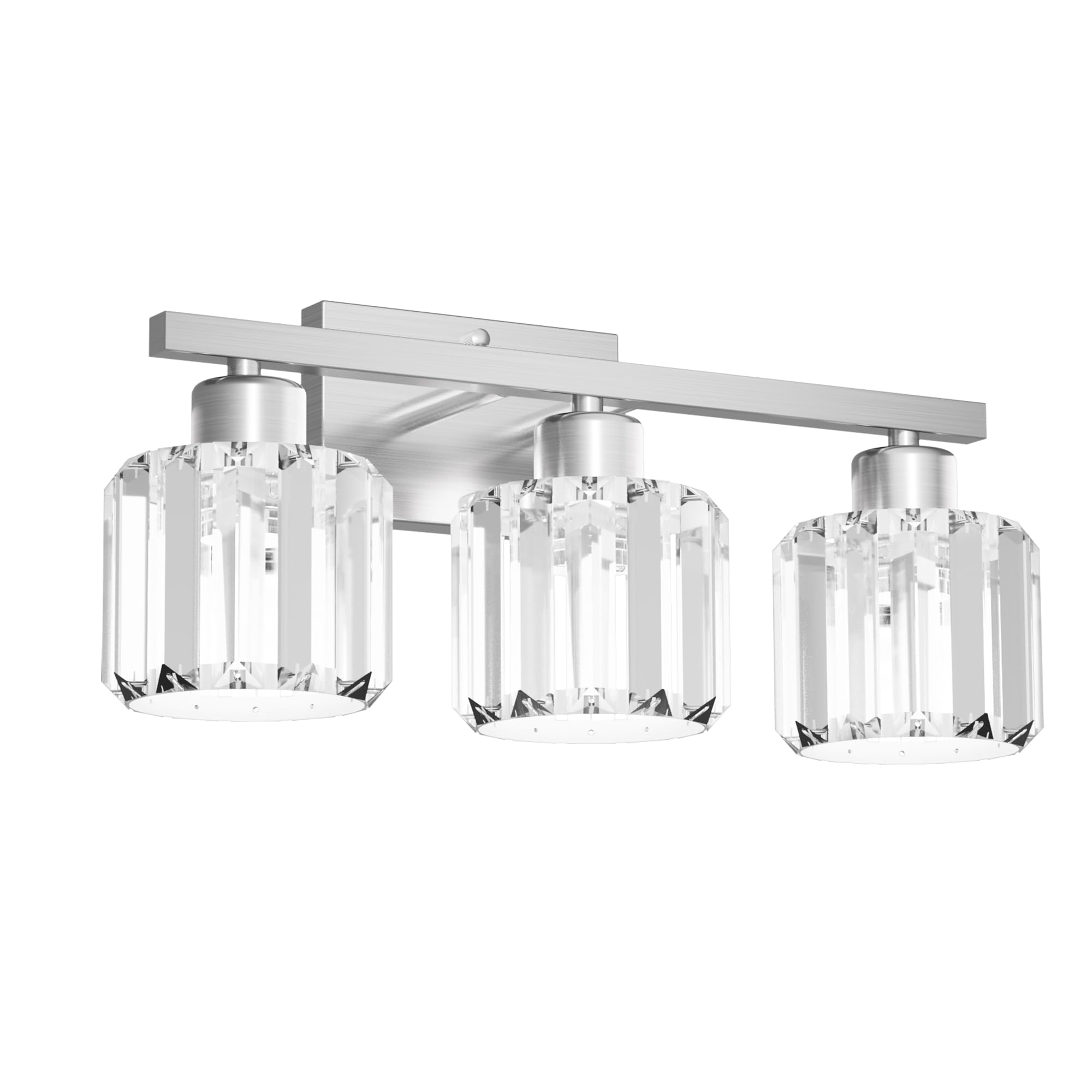 Alt View 5. Comfort Essence - Bathroom Light Fixtures Over Mirror Brushed Nickel Crystal Wall Sconce With E Base For Kitchen Living Room - Round.