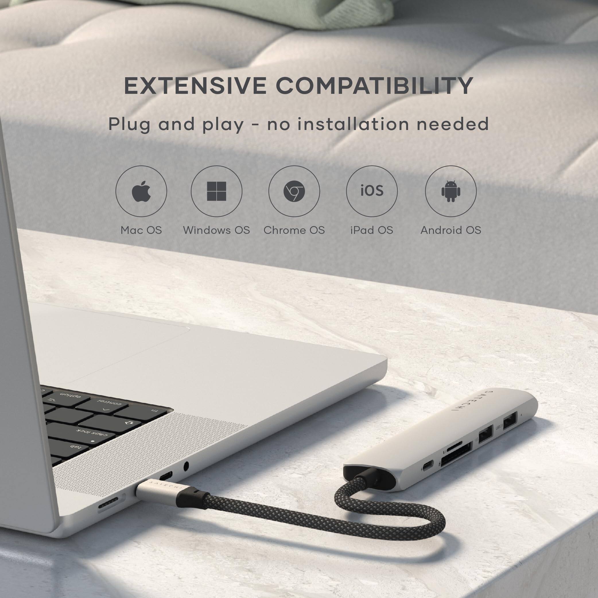 EXTENSIVE COMPATIBILITY  
Plug and play - no installation needed  
iOS, Mac OS, Windows OS, Chrome OS, iPad OS, Android OS