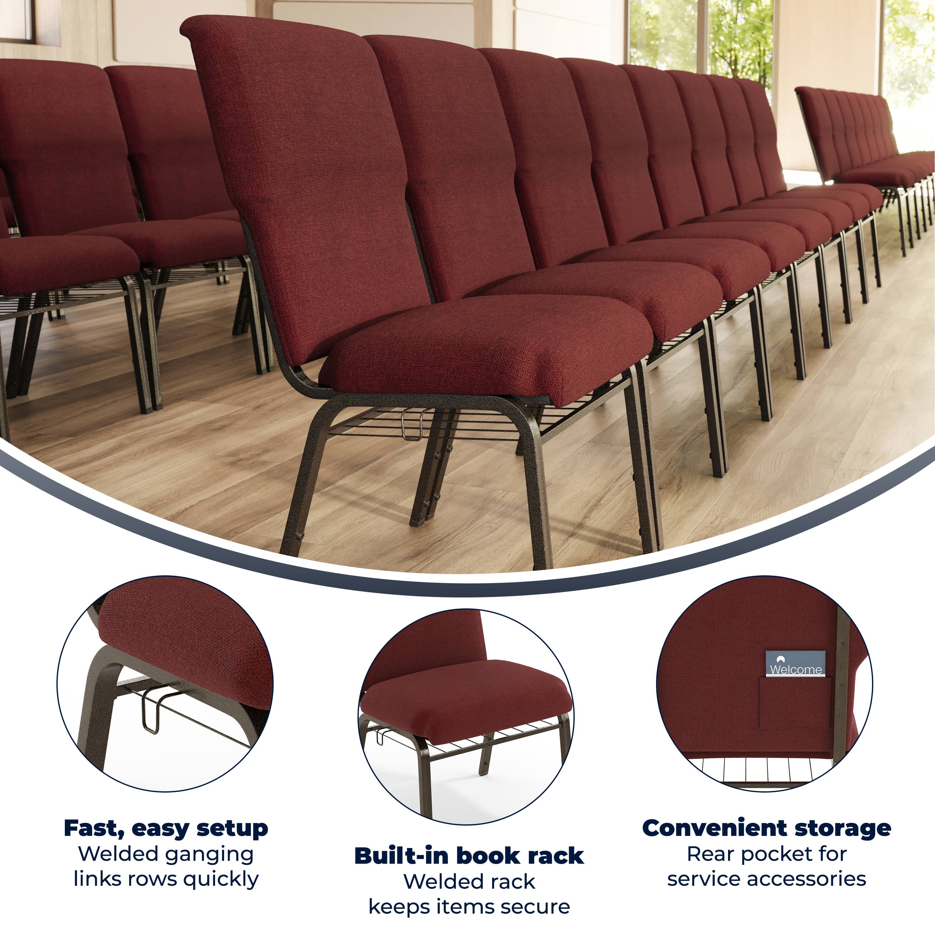Wallcome

Fast, easy setup
Welded ganging links rows quickly

Built-in book rack
Welded rack keeps items secure

Convenient storage
Rear pocket for service accessories