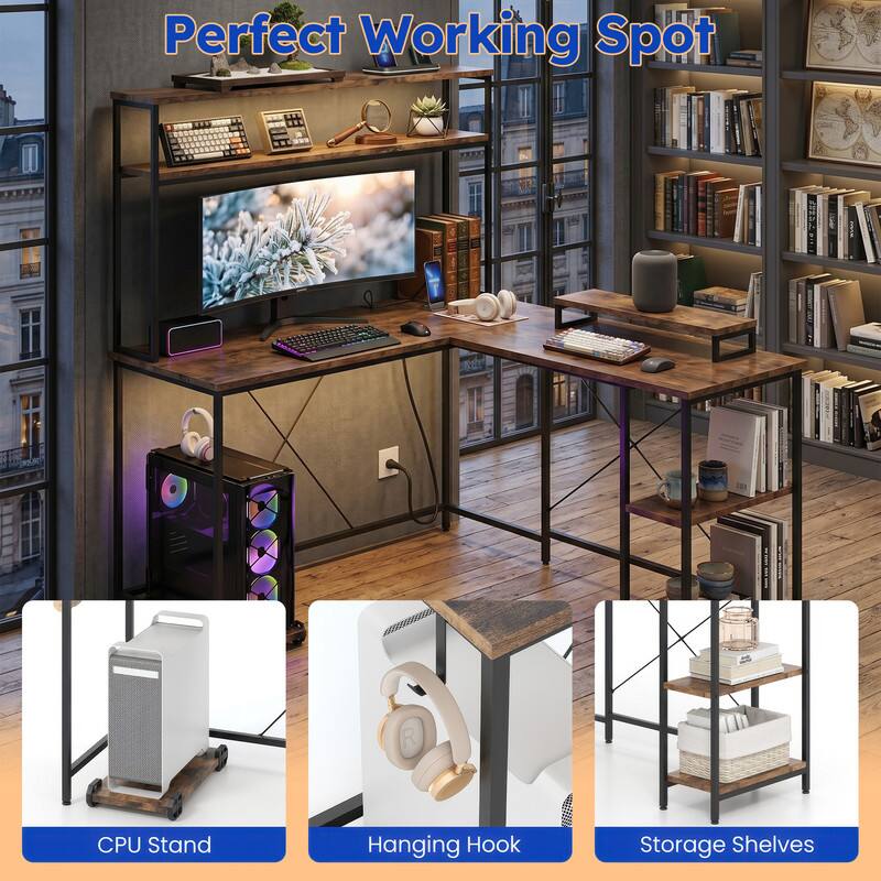 Perfect Working Spot CPU Stand Hanging Hook Storage Shelves