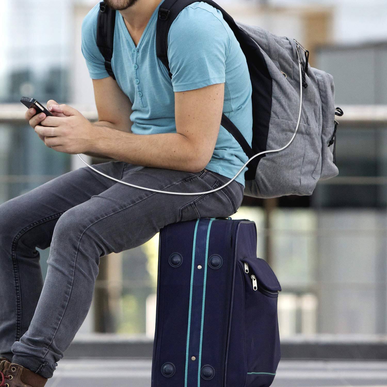 Alt View 8. Overtime - Overtime USB-C to USB-C 10ft Cable, Fast Charging, High-Speed Data Transfer, Durable Design, White - White.