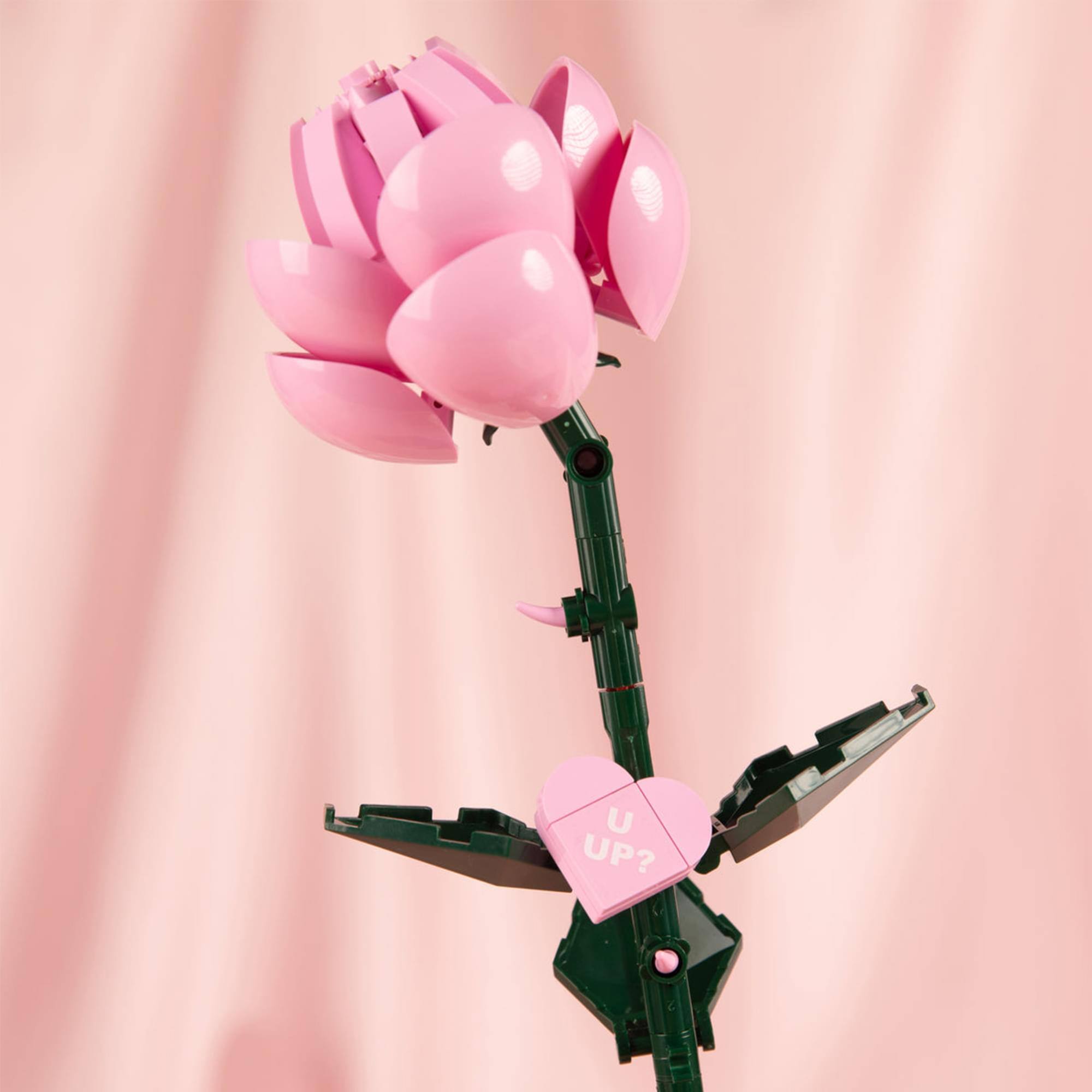 Alt View 2. Brickcraft - Bricktanicals Long Stem Pink Rose 102 Pieces Building Set - Multi-Colored.