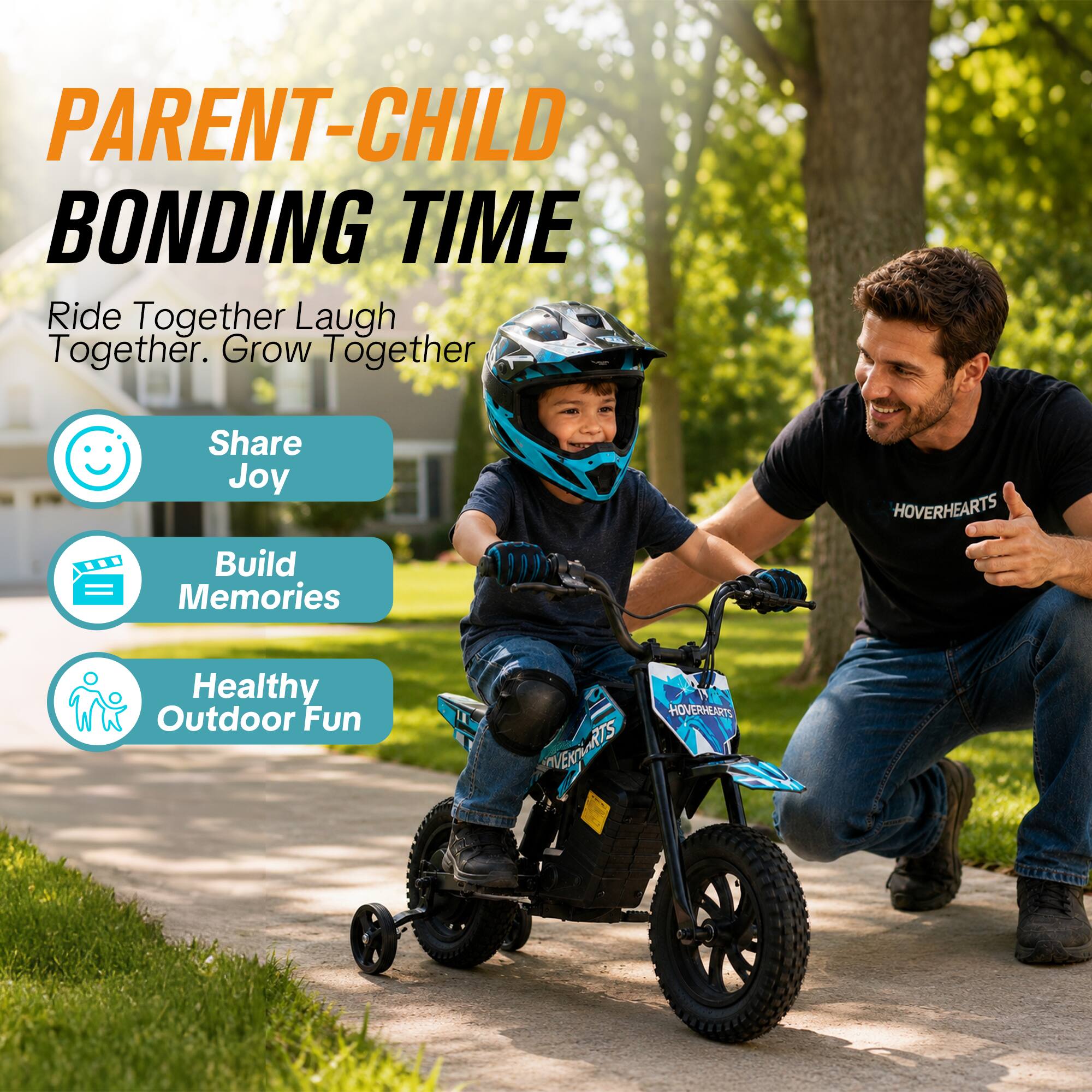 PARENT-CHILD BONDING TIME  
Ride Together Laugh Together. Grow Together  
Share Joy  
Build Memories  
Healthy Outdoor Fun  
HOVERHEARTS  
HOVERHEARTS OVENTURTS