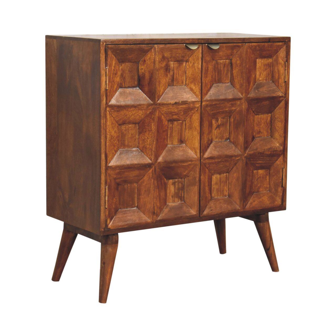 Left. Artisan Furniture - Artisan Furniture Solid Wood Quad Cabinet, Brown - Brown.