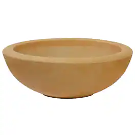 Sunnydaze - 20.75 in Percival Round Polyresin Outdoor Planter - Sand