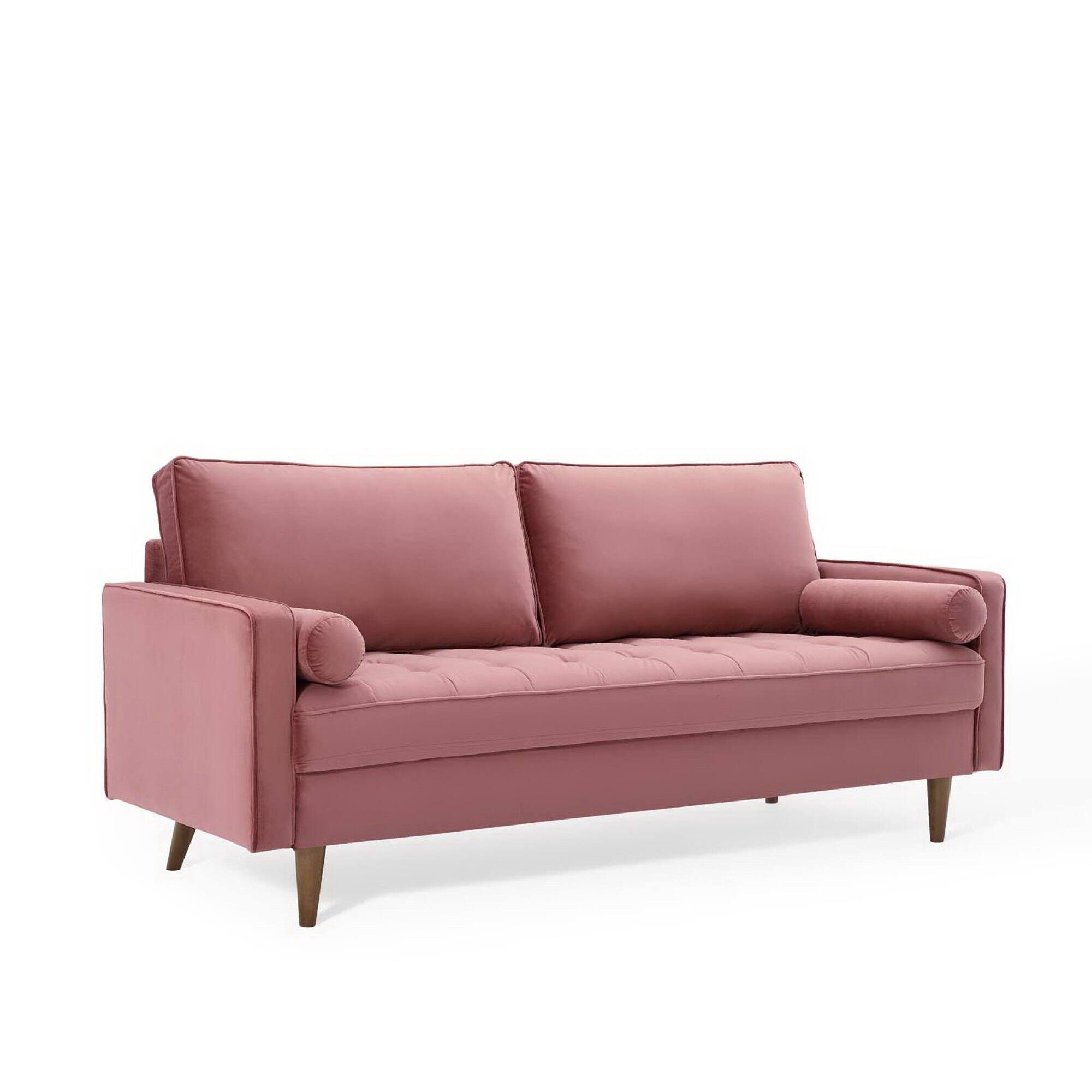 Front. Modway - Valour Performance Velvet Sofa by Modway - Red.