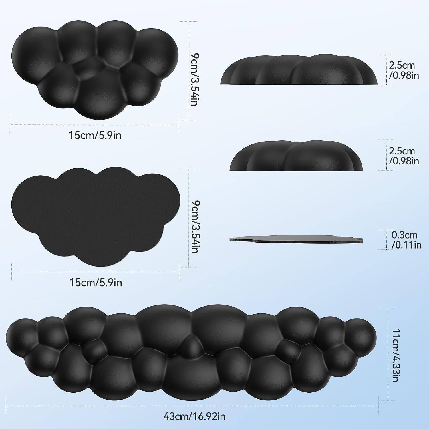 15cm/5.9in  
9cm/3.54in  
43cm/16.92in  
2.5cm/0.98in  
0.3cm/0.11in  
11cm/4.33in
