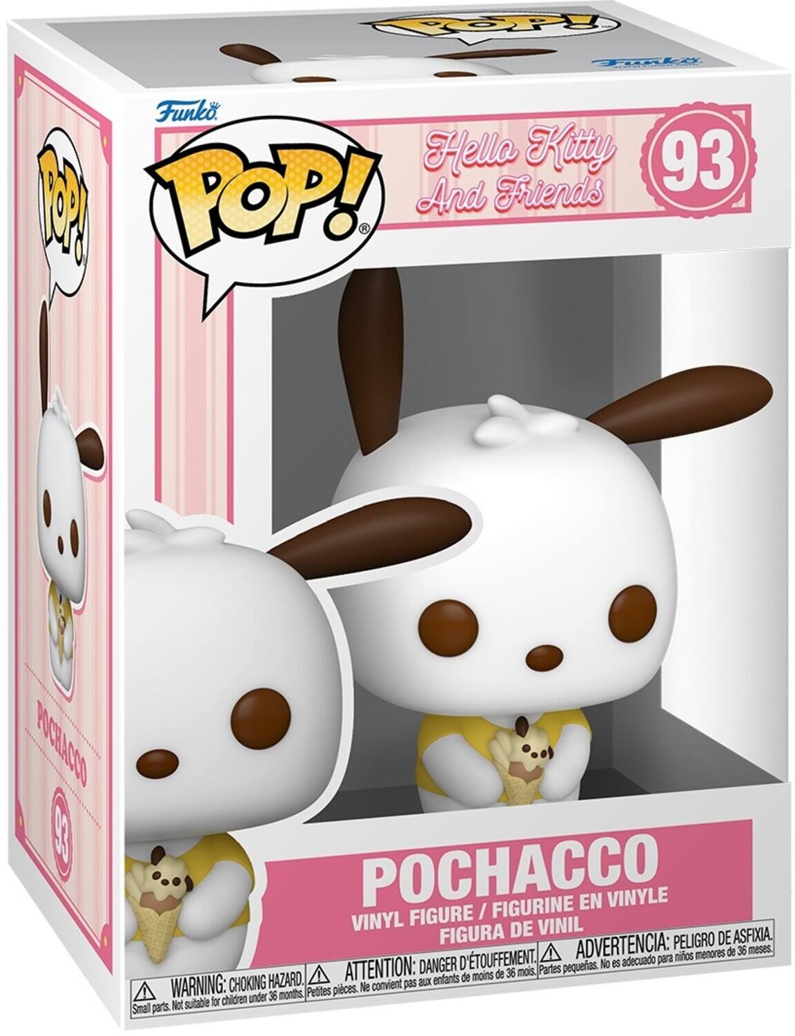 Hello Kitty 93 M POP! And Friends POCHACCO FIGURINE EN VINYLE FIGURE / VINYL DE VINIL FIGURA ADVERTENCIA: PELIGRO DE ASFIXIA. A menores de 36 meses. D'TOUFFEMENT. adecuado para niños ATTENTION: DANGER pequeas. No es adecuado para niños menores de 36 meses WARNING: CHOKING Petites pieces. Ne convient pas aux enfants de 36 mois. Partes HAZARD. aux enfants de SMALL parts. Not suitable for children under 36 months.