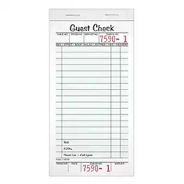 TOPS - Guest Checks, 50 sheets/Pad, 10/pack - White