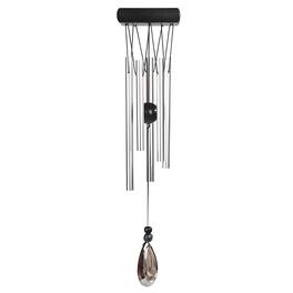 FC Design - 21" Long Black Wooden Top Gem Wind Chime Outdoor Patio or Garden Hanging Decoration - Multi-Color